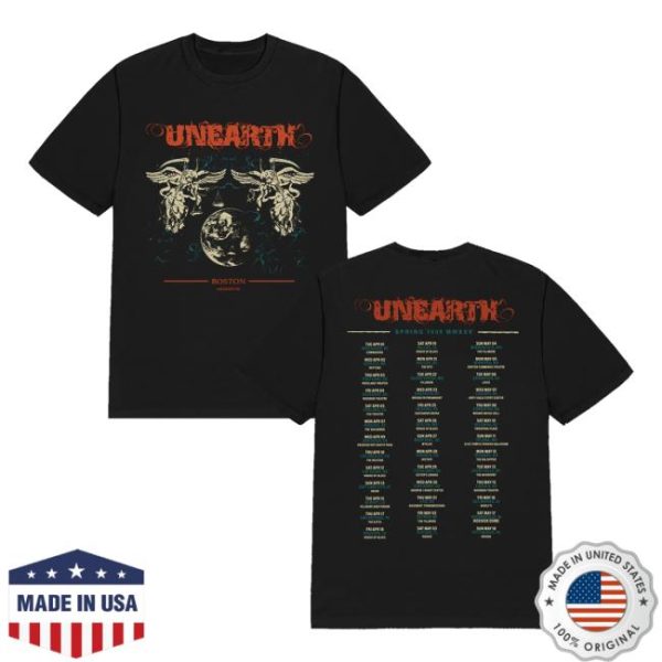 Unearth Merch Store Tour Date Tee
