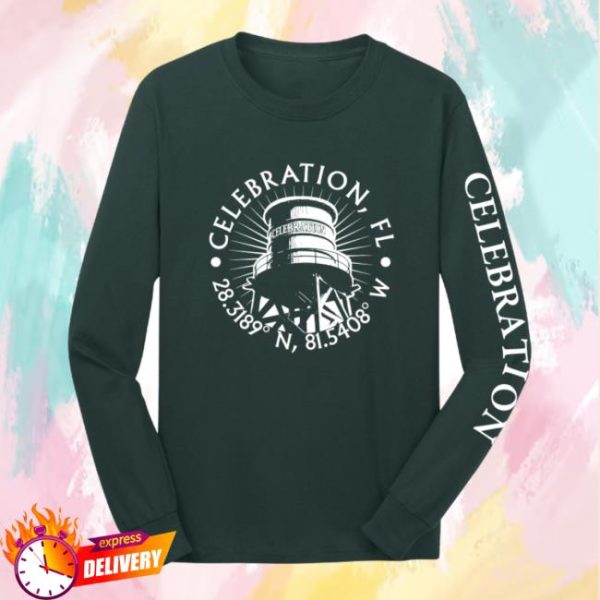 Celebration Logo Shop Merch Celebration Water Tower Long Sleeve Tee