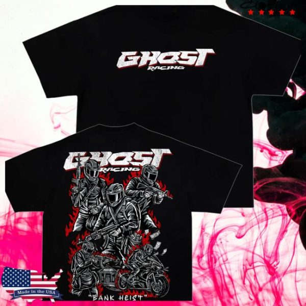 Official Ghost Racing Store Merch Bank Heist Black Shirt