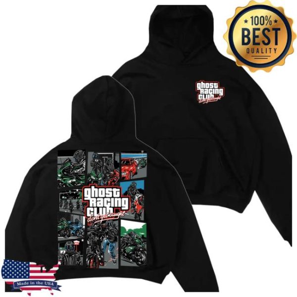 Official Ghost Racing Store Merch Gta Bootleg Black Hoodie