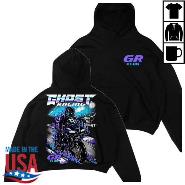 Official Ghost Racing Store Merch Vintage Track Black Hoodie