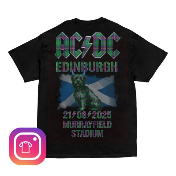 Acdc Merch Store Edinburgh Pwr Up Event Tour T-Shirt