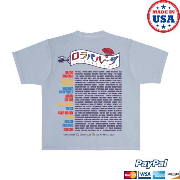 Lollapalooza Merch Store Lucky Cat Lineup Tee