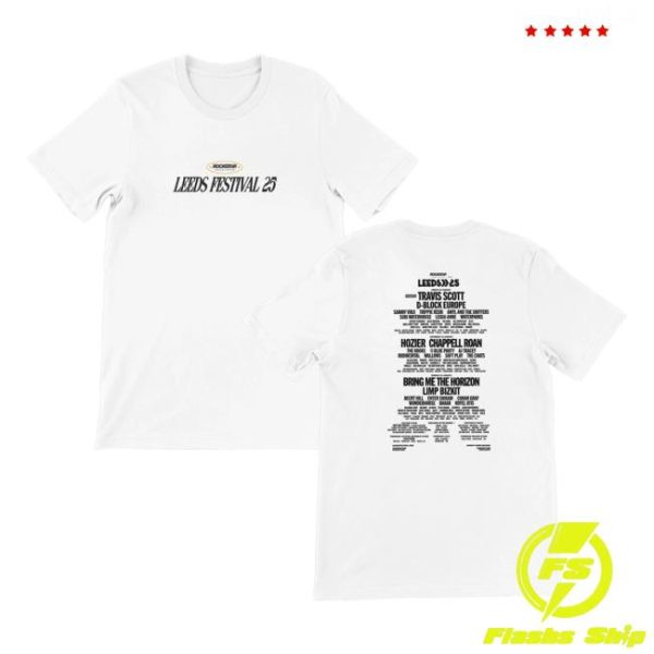 Reading And Leeds Festival Merch Store Leeds 2025 Line-Up White T-Shirt