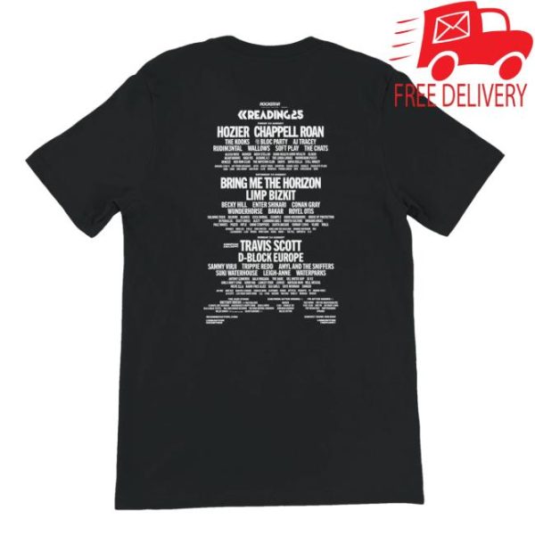 Reading And Leeds Festival Merch Store Reading 2025 Line-Up Black T-Shirt