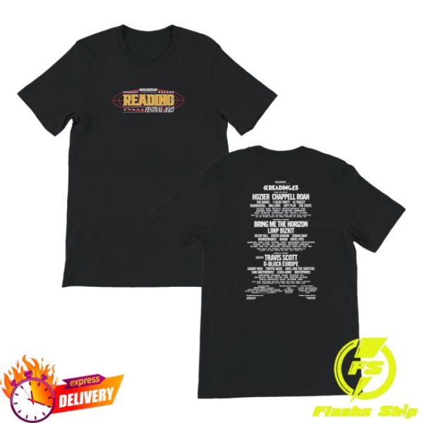 Reading And Leeds Festival Merch Store Reading 2025 Line-Up Black T-Shirt