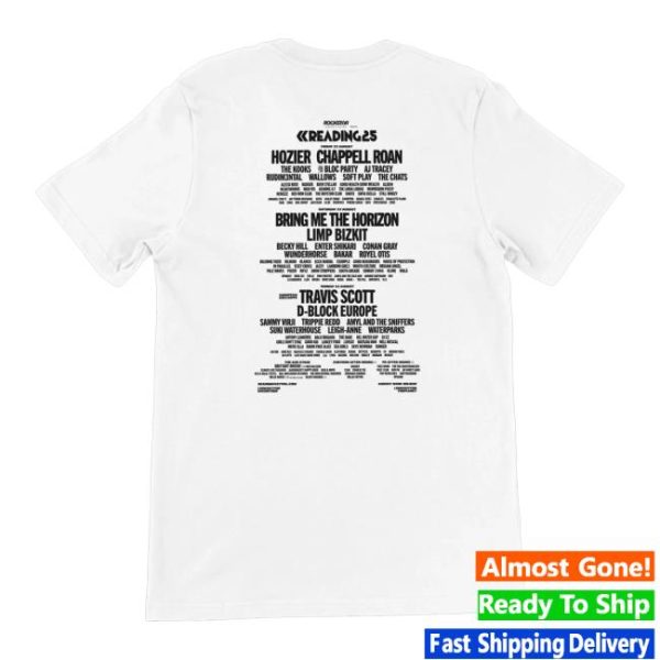 Reading And Leeds Festival Merch Store Reading 2025 Line-Up White T-Shirt