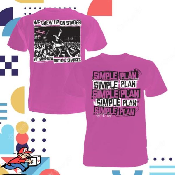 Simple Plan Merch Store Pink Jump T-Shirt