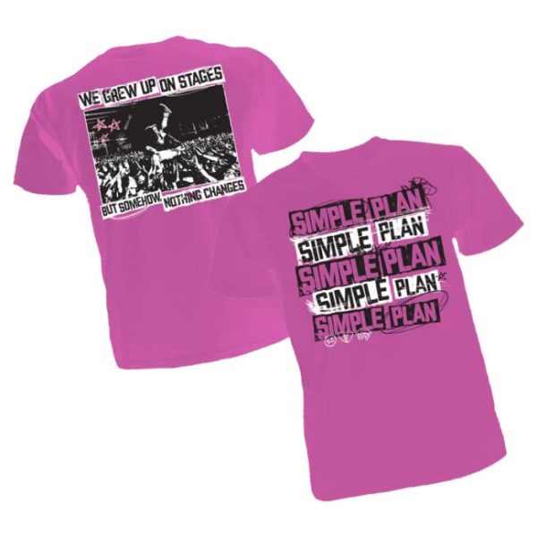 Simple Plan Merch Store Pink Jump T-Shirt