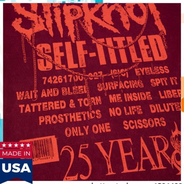 Slipknot Store Merch Shop Self Titled 25 Years T-Shirt