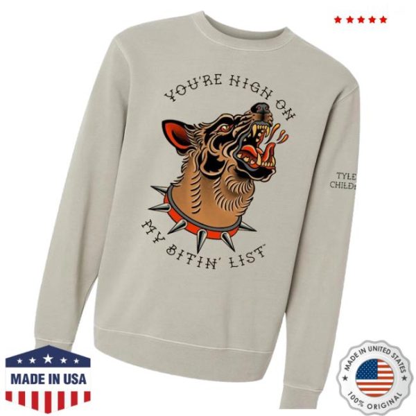 Tyler Childers Merch Store Bitin List Dog Crew Fleece