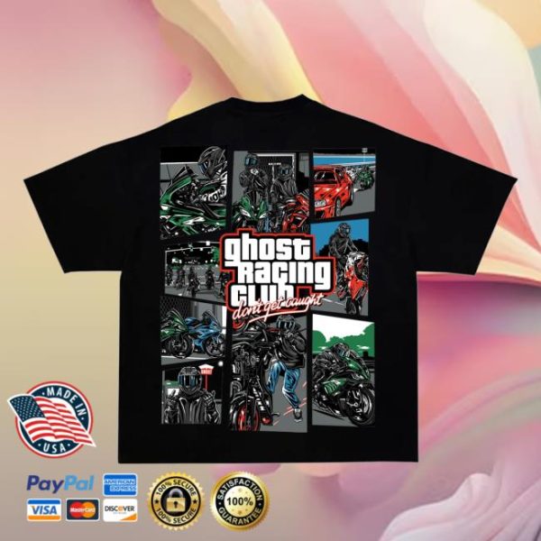 Official Ghost Racing Store Merch Gta Bootleg Black Shirt