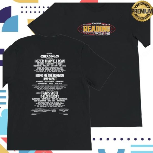 Reading And Leeds Festival Store Merch Reading 2025 Line-Up Black T-Shirt