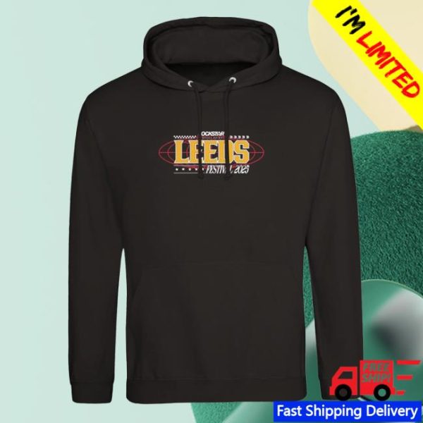 Reading And Leeds Festival Store Merch Leeds 2025 Black Pullover Line-Up Hoodie