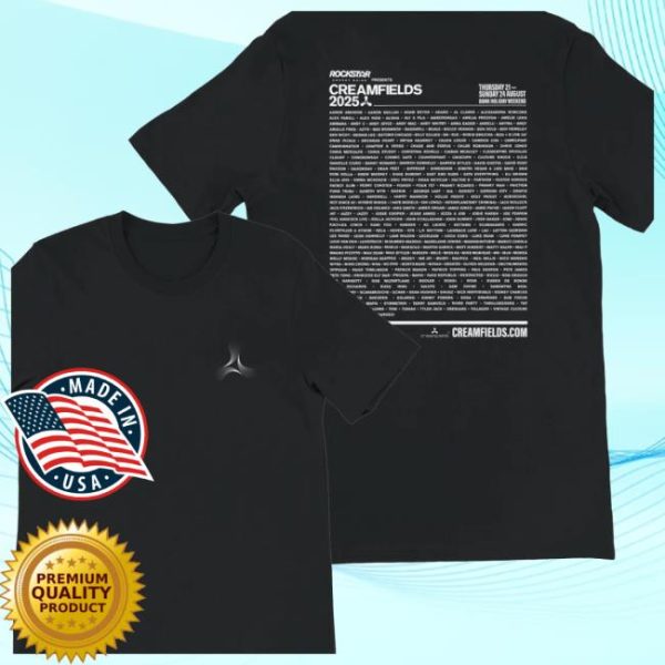 Creamfields Store Merch Creamfields 2025 Line Up Black T-Shirt