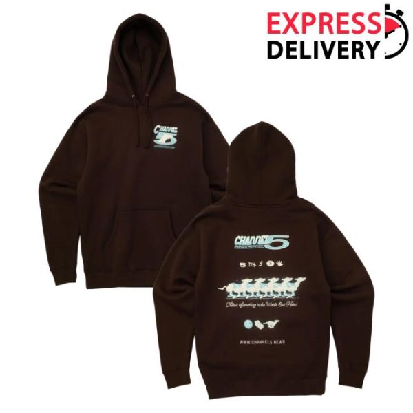 Channel 5 Merch Store Greyhound Brown Hoodie