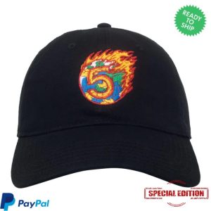 Channel 5 Merch Store On Fire Black Dad Hat