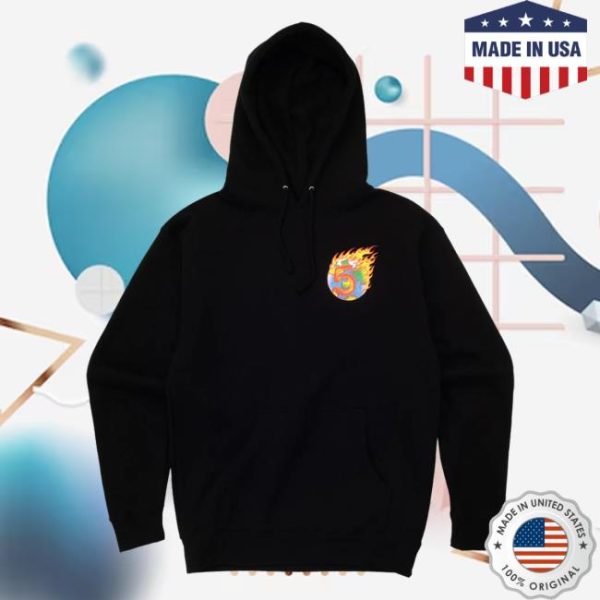 Channel 5 Merch Store On Fire Black Hoodie
