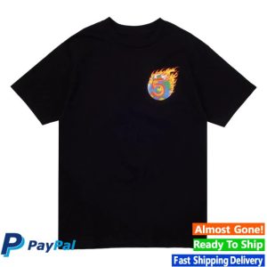 Channel 5 Merch Store On Fire Black Tee