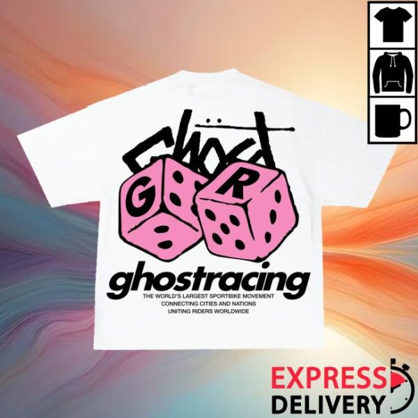 Ghost Racing Merch Store Pink Loaded Dice Shirt White