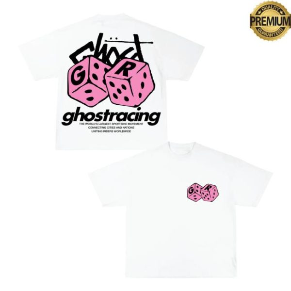 Ghost Racing Merch Store Pink Loaded Dice Shirt White