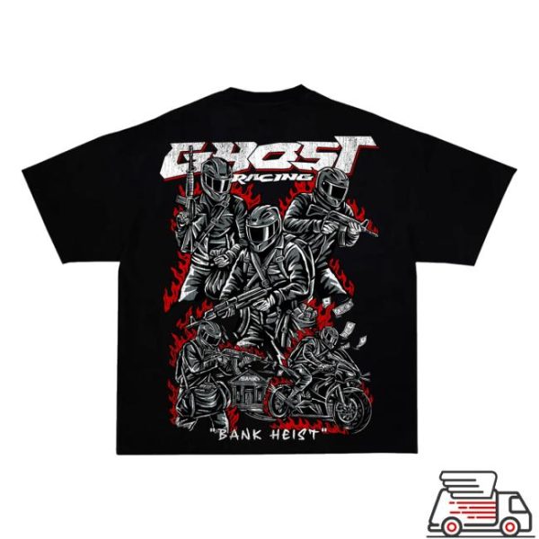 Ghost Racing Merch Store Bank Heist Shirt Black