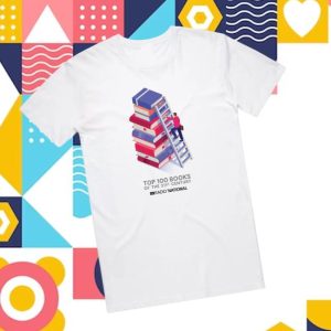 Abc Merch Store Top 100 Books Ladder White Tee