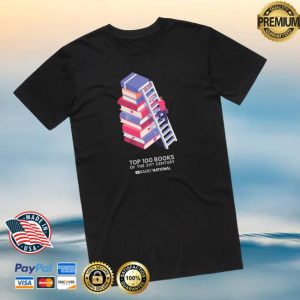 Abc Merch Store Top 100 Books Ladder Black Tee