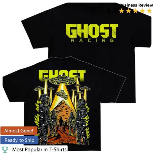 Official Ghost Racing Store Merch Ufo Abduction Black Shirt