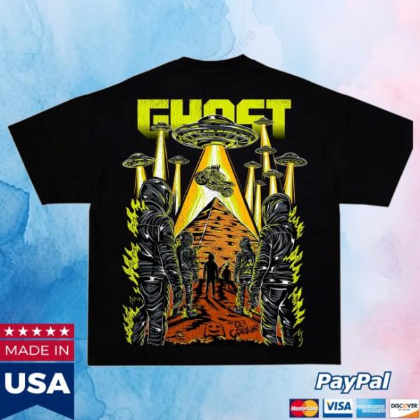 Official Ghost Racing Store Merch Ufo Abduction Black Shirt