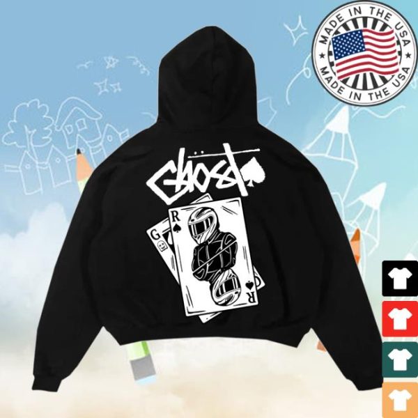 Official Ghost Racing Store Merch Playing Card V2 Black Hoodie