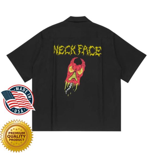 Juicestore Store Merch Neck Face SS Hawaiian Black Shirt