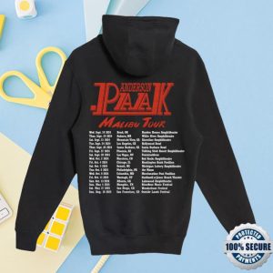 Anderson Paak Store Merch Malibu Tour 2025 Black Hoodie