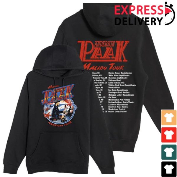 Anderson Paak Store Merch Malibu Tour 2025 Black Hoodie