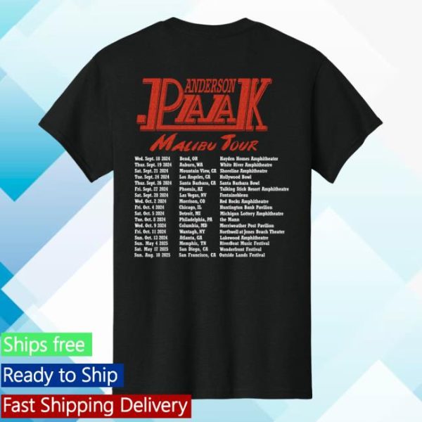Anderson Paak Store Merch Malibu Tour 2025 Black T-Shirt