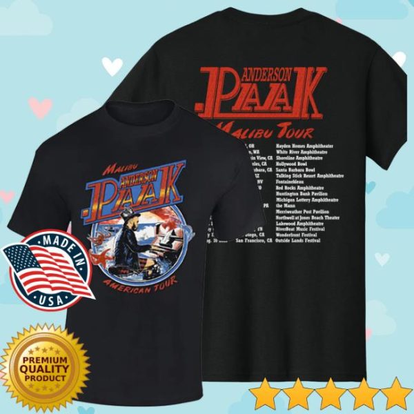 Anderson Paak Store Merch Malibu Tour 2025 Black T-Shirt