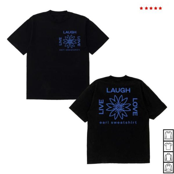 Earl Sweatshirt Merch Store Lll Flower Logo Black Tee