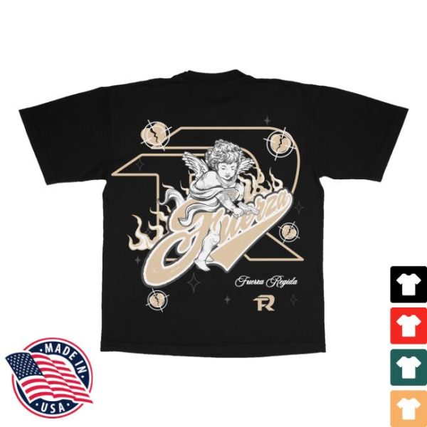 Fuerza Regida Merch Store Angel Caido Black Ss Tee
