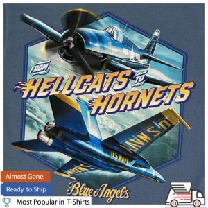 Naval Aviation Store Merch Blue Angels Hellcats To Hornets Tee