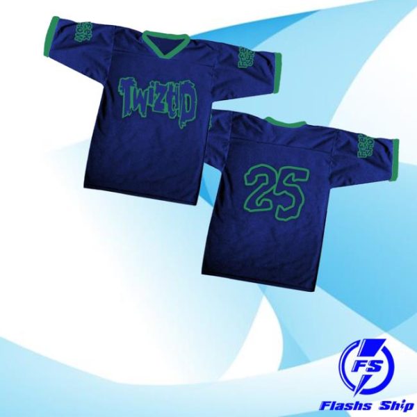 MNE Store Merch Navy And Green Freek Show Legacy Football Jersey