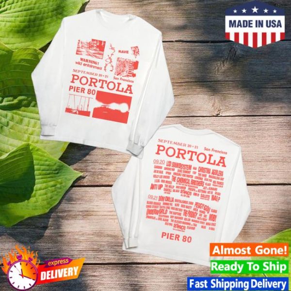 Portola Merch Store Warning Longsleeve Lineup Tee