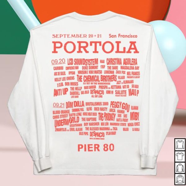 Portola Merch Store Warning Longsleeve Lineup Tee