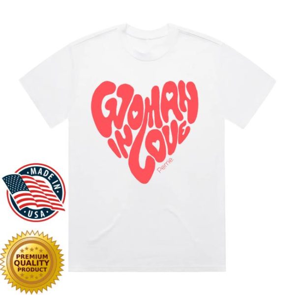 Perrie Official Store Merch Woman In Love White T-Shirt