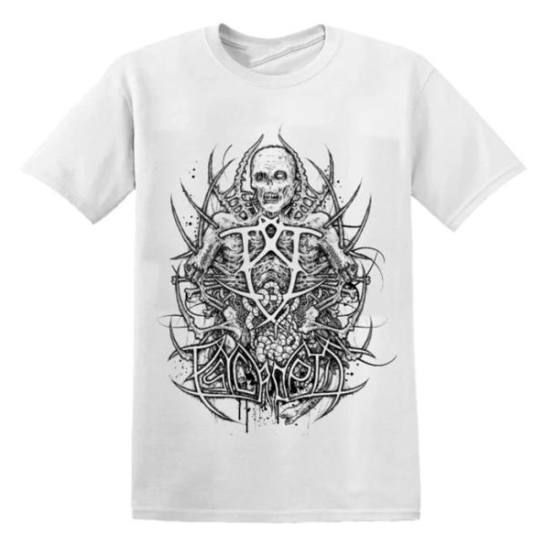 Direct Merch Store Psycroptic White Skeleton Symbol’ White T-Shirt