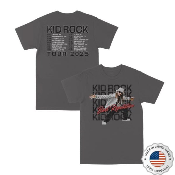 Kid Rock Store Merch Bad Rep Grey Tour Tee
