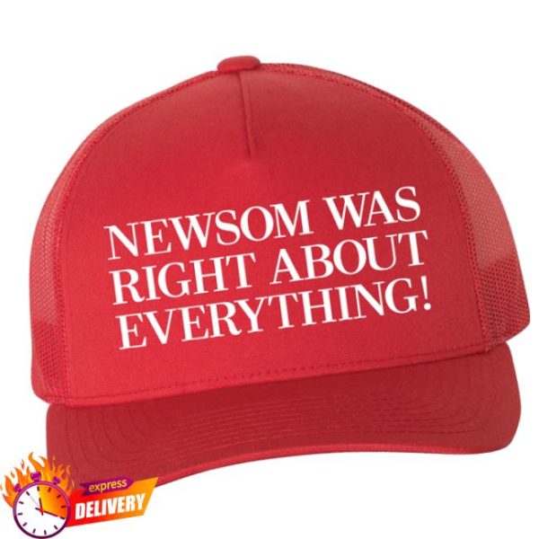 Gavin Newsom Store Merch Newsom Was Right Red Trucker Cap