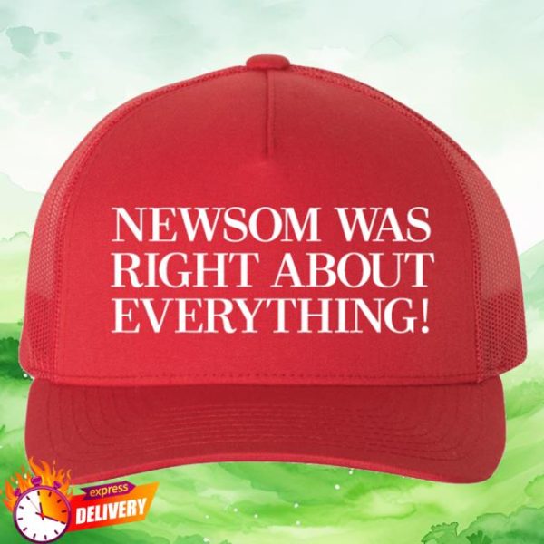 Gavin Newsom Store Merch Newsom Was Right Red Trucker Cap