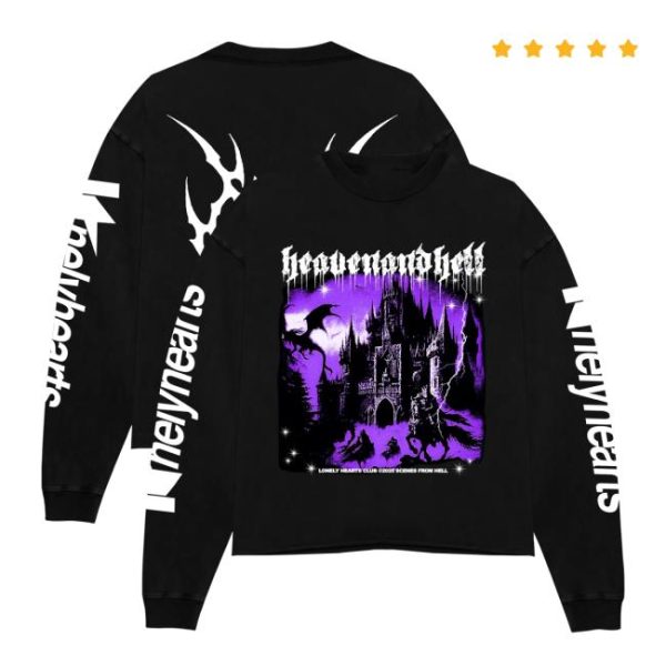 Lonely Hearts Club Store Merch Scenes From Hell Cropped Crewneck Sweatshirt