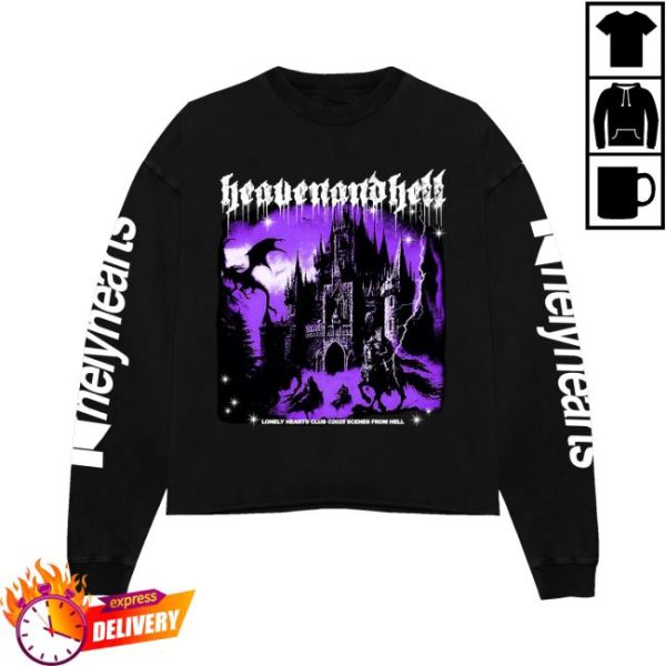 Lonely Hearts Club Merch Store Scenes From Hell Cropped Crewneck Sweatshirt