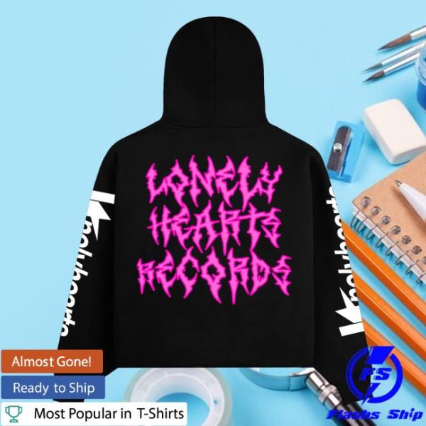Lonely Hearts Club Merch Store Sounds From Hell Cropped Rhinestone Hoodie